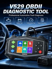OBD2 Scanner Diagnostic Code Reader, Car OBD II Engine Fault Light, Battery Tester, Mode 6, Mode 8 And I/M Readiness Status, Compatible With All 1996 And Later OBDII Vehicles OBDII Scan Tool - Multicolor - View 13