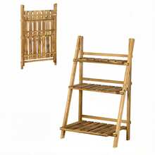 Faltbares Lageregal,Display Regal,Leiter Design Blumenstand - 棕色 - 查看 3