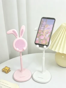 Cute Cartoon Rabbit Shaped Phone Stand, Tilted Ear Design, Adjustable Height, Suitable For Desktop Use, Ideal For Live Streaming, E-Commerce And Daily Viewing - Multicolor - View 3