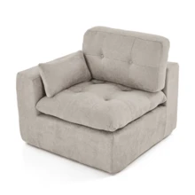 Goeurvant Modern Affordable Corner Sofa Modular Sofa Freely Combinable DIY 2 To 4 Seater Chenille Sofa Comfortable For Living Room Small Spaces,Light Grey - 淺灰色 - 查看 12