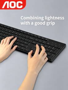 AOC Bộ bàn phím và chuột không dây Lenovo KN220 2.4G, hoạt động êm ái, kích thước đầy đủ 105 phím, thiết kế công thái học, độ phân giải 1600DPI, dành cho máy tính xách tay và máy tính để bàn. - Xem 5