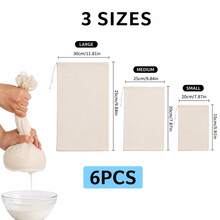 6/4/1pc Reusable Nut Milk Filter Bag, Fine Mesh Food Strainer, Multiple Sizes - Multicolor - View 4