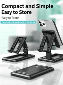 Foldable Transformable Telescopic Desktop Phone Stand, Creative Height Adjustable Portable Phone Holder, Suitable For Daily Use, Bedside Table, Online Classes, E-Commerce Photography, Gift Idea, Desktop Storage, Stable Base, Travel Essential, Hands-Free Viewing - Multicolor - View 2