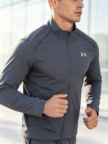 Under Armour Men's UA STORM RUN JACKET, 2026 Summer New Style, Stand Collar Casual Running Lightweight Jacket, 1376797-025 - Rhino Gray - View 4