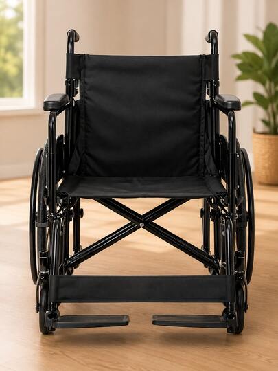 Silla de Ruedas Plegable para Adulto con Descansabrazos y Reposapiés Ajustable Ergonomica Premium