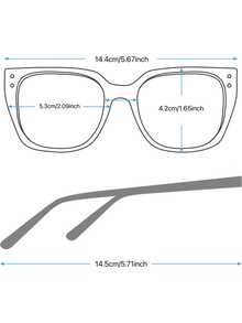 1 Pair Fashionable Ins Style Minimalist Square Photochromic Decorative Glasses, Suitable For Outdoor Wear - Multicolor - View 7