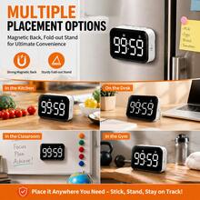Mini Digital Kitchen Timer, Black Body With High-Brightness Red LED Display, Simple One-Button Operation, Portable Timer Suitable For Cooking, Baking, Studying, Office And Daily Use - Other - View 5