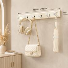 CASEGRACE 1pc Wall-Mounted Folding Coat & Hat Rack, Space Aluminum No-Drill Hidden Folding Hanging Bar, Suitable For Entryway Hat, Bag, Umbrella, Key Storage - Multicolor - View 11