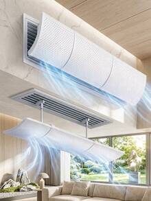 1pc Adjustable Central Air Conditioning Vent Deflector, Universal Ceiling/Side Vent (49-86cm), Effectively Controls Airflow Direction And Improves Air Quality - Multiple Styles and Colors - View 6