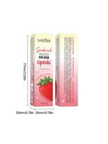 SADOER 2入草莓變色護唇膏，保濕防水，防止唇部乾燥，隨溫度變色 - 草莓 - 查看 5