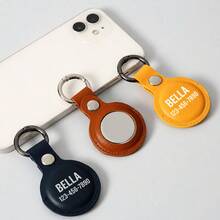 1件式個性化自定義圖案文字 - 相容 Apple AirTag 皮革 PU 防丟追蹤器定位器鑰匙圈寵物追蹤器皮革保護套 - 彩色 - 查看 6