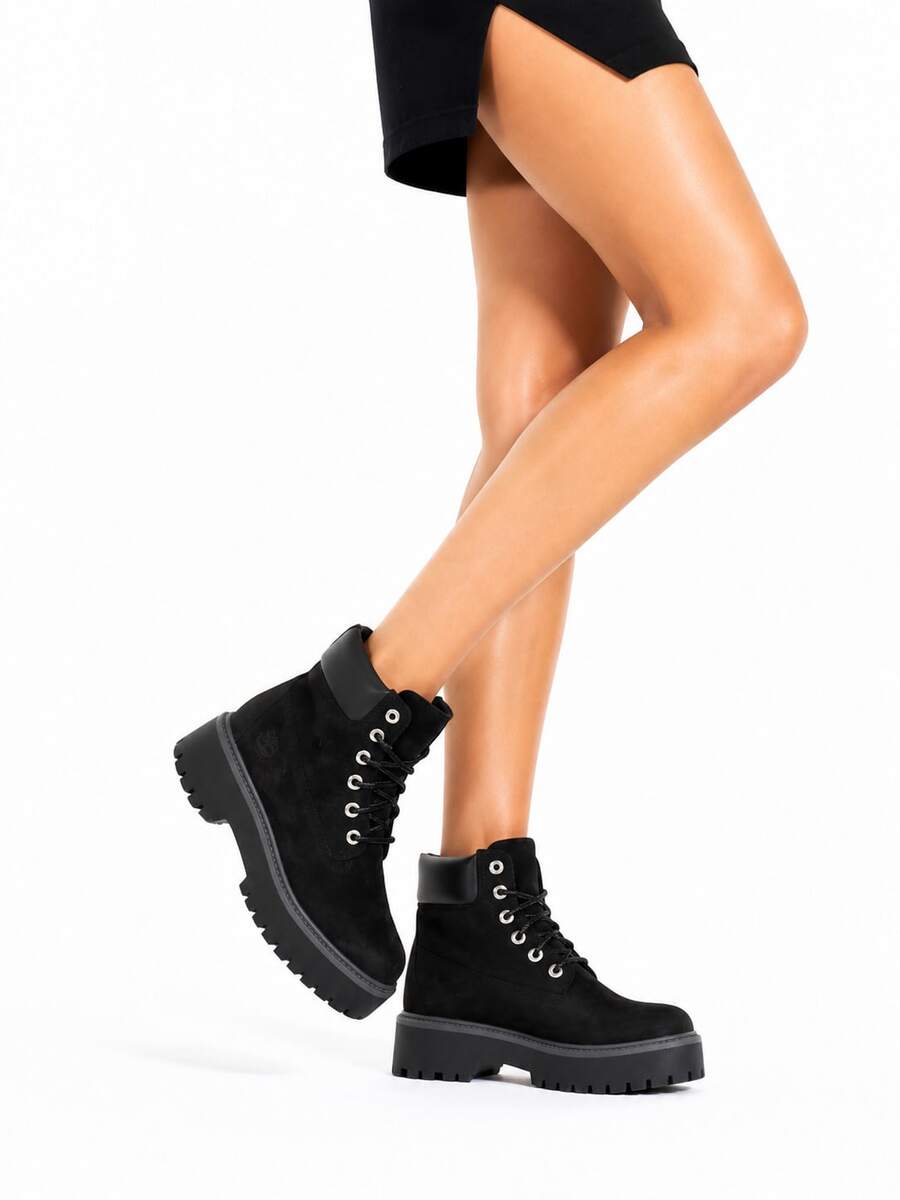 Timberland Women's Outdoor Hiking Climbing Leather Thick Sole Martin Boots - Black - View 1
