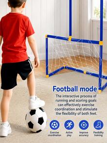 Gawang Sepak Bola & Ring Basket Anak 2-in-1, Rangka Kokoh, Tinggi Dapat Diatur, Mudah Dibawa & Dipasang, Mainan Interaktif Keluarga untuk Anak Laki-laki & Perempuan di Dalam/Luar Ruangan - MultiWarna - View 5