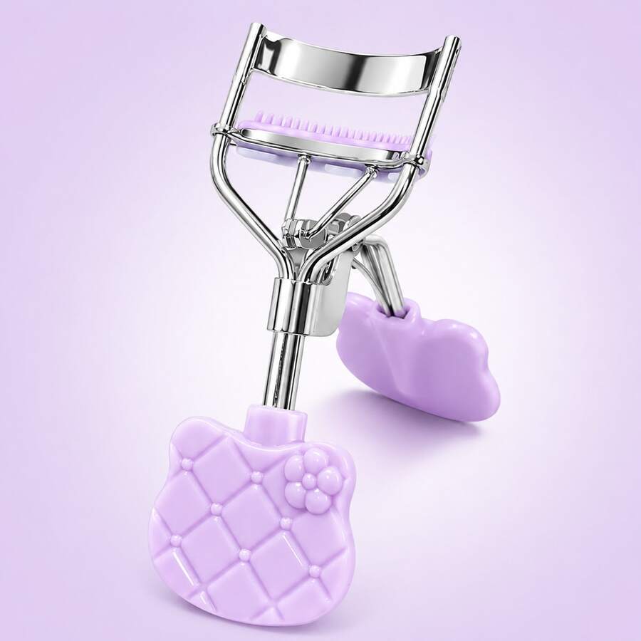 MONKIDS Purple Cat-Shaped Eyelash Curler With Comb, Includes Multiple Replacement Silicone Pads. Built-In Comb Design Separates Lashes Without Pinching Eyelids, Easily Creates Long-Lasting Sun-. Fits Eye Shape, Sturdy Metal Body, Compact And Portable, Suitable For Daily Makeup And Travel.