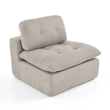 Goeurvant Modern Affordable Corner Sofa Modular Sofa Freely Combinable DIY 2 To 4 Seater Chenille Sofa Comfortable For Living Room Small Spaces,Light Grey - 淺灰色 - 查看 8