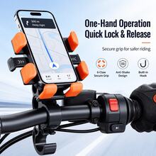 1pc Motorcycle Phone Holder, Anti-Vibration Anti-Shake Anti-Wobble Phone Mount, Universal GPS Navigation Bracket, Suitable For Electric Scooter Bicycle Pedal Bike, 360° Rotating Anti-Drop Riding Phone Holder, Suitable For Delivery Riders (Fits 4.8-7 Inch Phones) - Multicolor - View 8