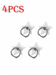 6pcs/5pcs/4pcs/3pcs/2pcs Dudukan Ponsel Transparan Kartun Lipat dengan Cincin Penahan, Bentuk Hewan, Bulat, Bunga - beraneka warna - View 34