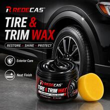 Tire Plastic Leather Polishing Wax, Multi-Surface Repair And Gloss Restoration Car Care Agent - 1pc+sponge - View 7
