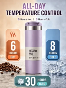 Cold And Cup 時尚不鏽鋼咖啡杯 旅行杯，保溫防漏可重複使用雙層咖啡隨行杯，適用冷熱飲、氣泡水、水果茶、果汁、咖啡禮品 - 粉色 - 查看 3