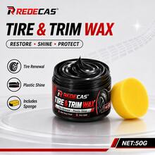Tire Plastic Leather Polishing Wax, Multi-Surface Repair And Gloss Restoration Car Care Agent - 1pc+sponge - View 2