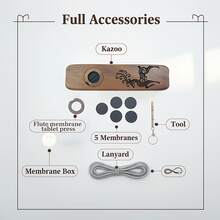 Solid Wood Kazoo, Professional Performance Instrument, Comes With Diaphragm And Lanyard, Performance Grade Mouth Instrument, Convenient And Durable, Suitable For Playing Instruments, Gatherings, Camping Performances, Wind Instrument Accessories, Music Room Supplies, Outdoor Stage Performances And Parties - Multicolor - View 13