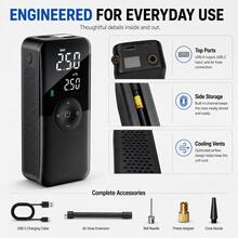 Carsun Portable Air Pump 150 PSI Dual Screen Wireless Digital Display Auto Shut-Off Hidden Storage Box LED Light SOS Red Light Car Accessories Women's Style - Dual-screen Digital Display Model - View 8