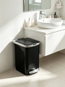 26L Pedal‑Operated Trash Can‑No Manual Lid Lifting, Trash Can With Lid, Sealed Odor‑Proof Design, Easy To Clean, Sturdy And Durable, Suitable For Kitchen, Bathroom, Living Room And Office - Multiple Specifications - View 3