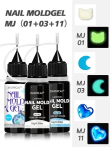 10G/3D Gel para Unhas - Gel de Modelagem de Arte de Unhas, Adequado para Design de Unhas DIY Arte de Unhas para Outono Inverno Verão Primavera, Usado para Pintura, Moldagem, Escultura e Decoração de Unhas de Halloween - Multicolorido - Visão 32