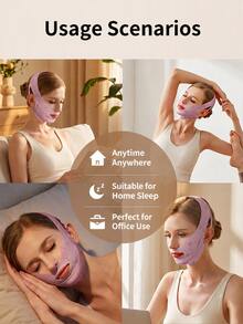 1 chiếc mặt nạ nâng cơ mặt cho nữ, băng quấn mặt nén thoải mái, dây đeo cằm khi ngủ, dây đeo spa, phù hợp dùng tại nhà - Nhiều màu - Xem 4