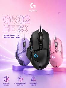 Logitech Mouse Gaming G502 HERO, mouse berkabel dengan bobot yang dapat disesuaikan, teknologi pencahayaan cerdas LightSYNC, sensor HERO 25K, 25600 DPI, PC/Mac. - View 1