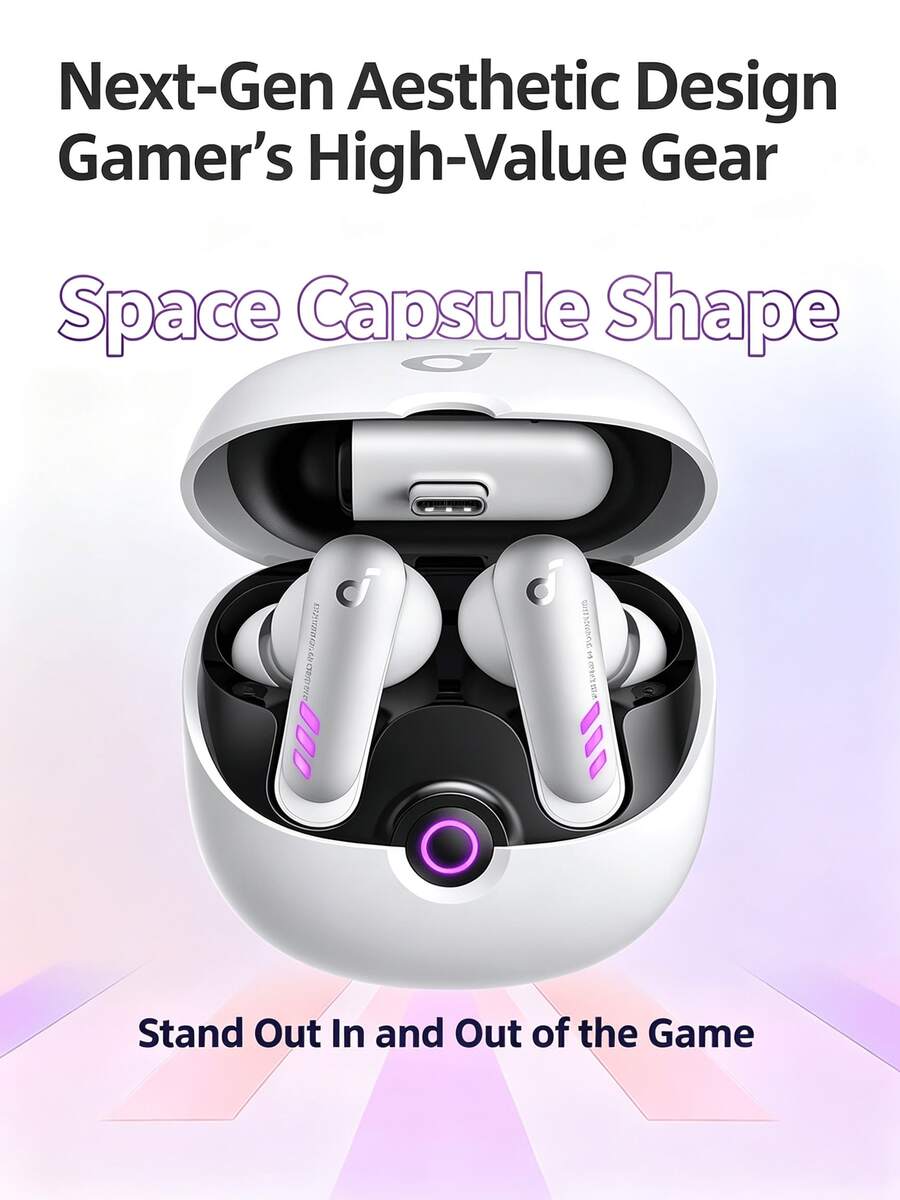 VR P10 Wireless Gaming Headset, Low Latency Bluetooth Earbuds, 2.4GHz + Bluetooth Dual-Mode Connection, Compatible With Switch/PS5/PS4/PC/VR, 30ms Ultra-Low Latency, Long Battery Life, White Gaming Headset - View 1