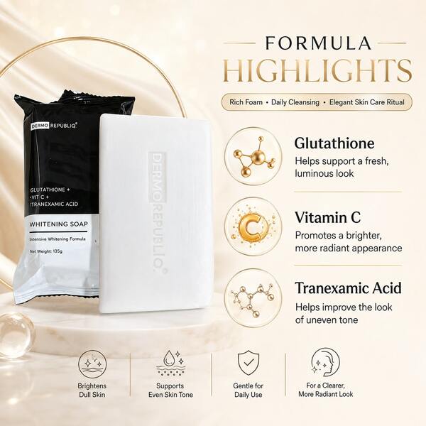 Sabun Pemutih Glutathione Vitamin C Asam Traneksamat, Mencerahkan Seluruh Tubuh, Menghilangkan Warna Kuning, Memperbaiki Kulit Kusam, Sabun Mandi Perawatan Tubuh, Cocok Untuk Pria Dan Wanita