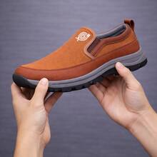 Tênis Sapatilha Slip On Masculino Esportivo Casual Respirável Conforto Premium - Castanho - Visão 5