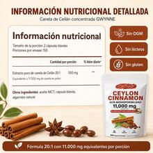 GWYNNE Ceylon Cinnamon con Aceite MCT,20:1 alta biodisponibilad 11000mg,Cinnamomum Verum Bark Extract,300 Capsules - 300 unidades - Ver 4