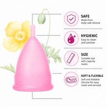 Reusable Menstrual Cup Set - The Most Reliable Medical Grade Silicone Period Cups - Comfortably Use For 12 Hours (Small & Large) - L - View 2