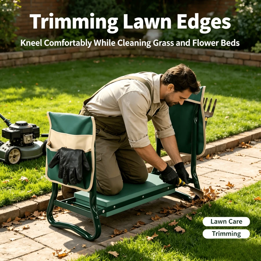 Knee Pads Tolls,Garden Kneeler And Seat Foldable Knee Protection Gardening Bench With Detachable Tool Bags Anti-Slip Soft Pad Multi-Purpose Garden Kneeling Chair For Weeding Planting - Garden Kneeling Pad - View 1