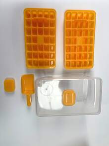 Molde de cubitos de hielo tipo presión con caja de almacenamiento de hielo, fabricador de hielo de liberación rápida con un clic, caja de almacenamiento de hielo semitransparente con tapa anti-desbordamiento, bandeja de hielo de silicona premium, apto para refrigerador, hogar, fiesta - A - Ver 11