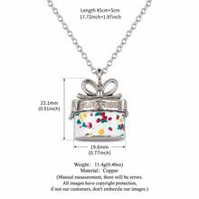 1pc New Cartoon Gift Box Openable Necklace, Elegant Style, 14k Gold Plated Copper Material, Suitable For Wife And Mother; Easy To Match With Girls' Daily Wear, Beach Vacation Party, Music Festival, Travel And Sightseeing Occasions; Charming Women's Jewelry, Women's Bracelet And Necklace, Small Accessories. - Multicolor - View 8