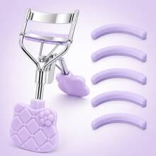 MONKIDS Purple Cat-Shaped Eyelash Curler With Comb, Includes Multiple Replacement Silicone Pads. Built-In Comb Design Separates Lashes Without Pinching Eyelids, Easily Creates Long-Lasting Sun-. Fits Eye Shape, Sturdy Metal Body, Compact And Portable, Suitable For Daily Makeup And Travel. - Purple - View 16