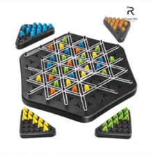 Jogo de Xadrez de Elástico Triângulo Jogo de Estratégia Brinquedo Geometria Cadeia Xadrez Puzzle Triângulo - Preto - Visão 3