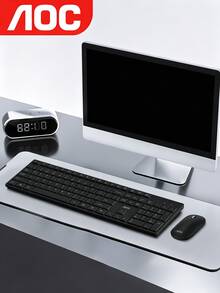 AOC Bộ bàn phím và chuột không dây Lenovo KN220 2.4G, hoạt động êm ái, kích thước đầy đủ 105 phím, thiết kế công thái học, độ phân giải 1600DPI, dành cho máy tính xách tay và máy tính để bàn. - Xem 2