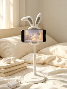Cute Cartoon Rabbit Shaped Phone Stand, Tilted Ear Design, Adjustable Height, Suitable For Desktop Use, Ideal For Live Streaming, E-Commerce And Daily Viewing - Multicolor - View 4