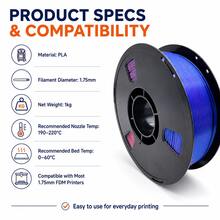 DIY Tri-Color 1kg/2.2lbs 3D Printing Filament Multi-Color 1.75mm +/- 0.02 Mm,Printer Color Changing Multicolor FDM Printers Glossy Bright Tougher Stronger, Neatly Wound Spool Tools Material For Bambu Lab Etc. - View 3