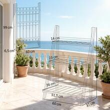 Faltbares Lageregal,Display Regal,Leiter Design Blumenstand - 棕色 - 查看 4