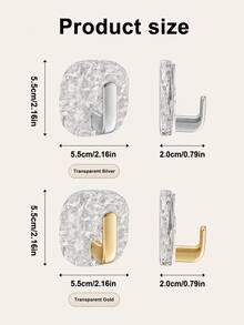 Drill-Free Self-Adhesive Bathroom Wall Hooks Modern Wall-Mounted Storage Rack, Glacier Texture, No Drilling Required, Suitable For Kitchen And Bathroom, Bathroom Hooks, Kitchen Storage, Easy To Install, Can Be Used For Halloween Decoration - Multicolor - View 11
