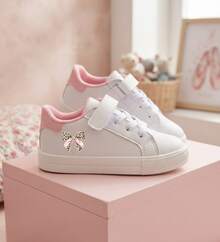 Tenis Blancos Infantiles Personalizados con Diseño DTF | Calzado Casual Deportivo para Niñas y Niños | Suela Antideslizante, Material Ligero, Cómodo y Transpirable | Ideal para Escuela, Pase - Rosa - Ver 3
