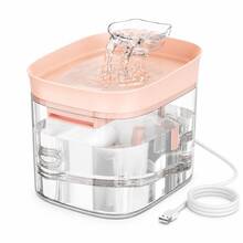 1.8L Large Capacity Cat Water Fountain, Ultra-Quiet USB Powered - Light Pink - View 11