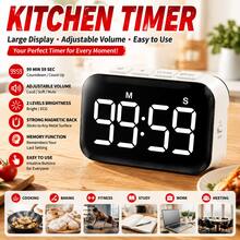 Mini Digital Kitchen Timer, Black Body With High-Brightness Red LED Display, Simple One-Button Operation, Portable Timer Suitable For Cooking, Baking, Studying, Office And Daily Use - Other - View 2