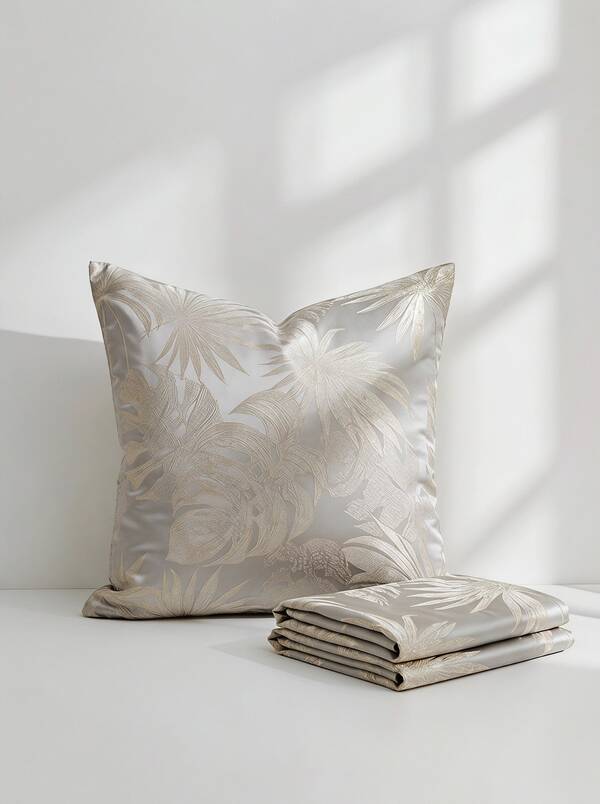 Veyra Day 1 buah/2 buah Sarung Bantal Lempar Jacquard Kepadatan Tinggi Mewah Ringan untuk Semua Musim, Sarung Bantal Dekoratif Satin Bertekstur dengan Pola Geometris, Botani & Abstrak, Dekorasi Rumah Nada Netral Elegan untuk Ruang Tamu & Kamar Tidur, Isian Bantal Tidak Termasuk
