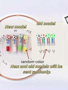 10pcs Random Color Soccer Ball Retractable Ballpoint Pen Set, Portable Sports-Themed Writing Stationery, Colorful Soccer Design Indoor Office Desk Decor, Adult Daily Use Birthday Halloween Party Gift, Office And Back To School Essential - View 9